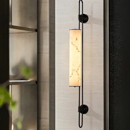 Retro Light Luxury Wall Lamp Imitation Marble Living Room TV Background Wall Lamp Chinese Style Bedroom Bedside Wall Lamp