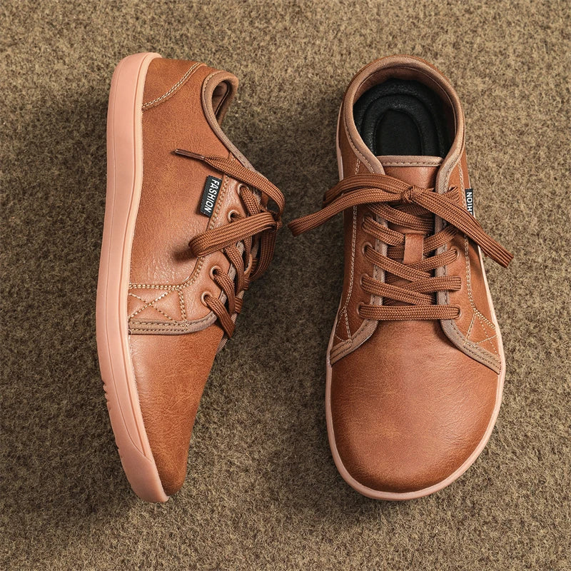New Minimalist Shoes for Men Wide Toe Barefoot Zero Drop Shoes Casual Artificial Leather Lightweight Walking Sneakers