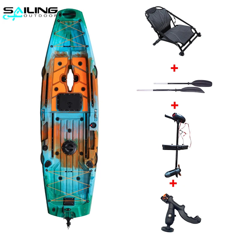 New Designed 10ft 1 Person Modular Fishing Kayak With Pedals Detachable Foldable Kayak Suit for Electric Motor