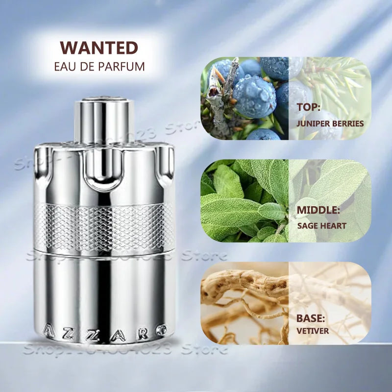 100ML Azzaro Luxury Perfumes For Men The Most Wanted Parfum Intense Mens Cologne French Mens Pheromones Perfume Attract Women