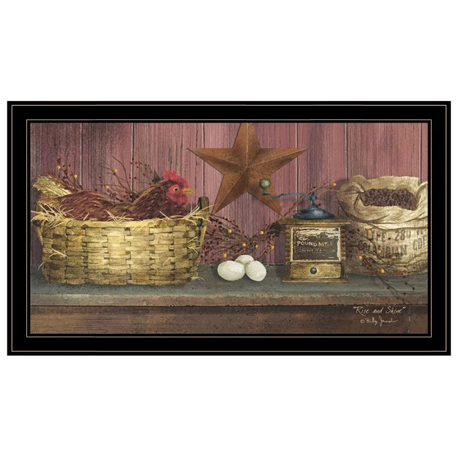 "Rise and Shine" by Billy Jacobs Ready to Hang Framed Print Black Frame