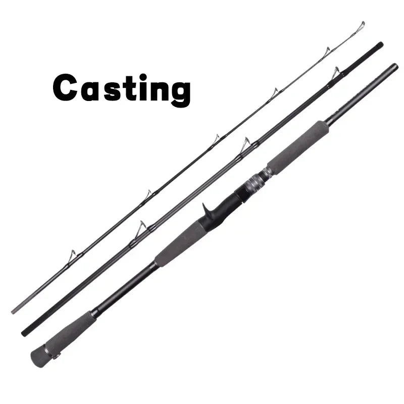 Mavllos RaptorII Spinning Fishing Rod Bait 80-250g 20-50LB 3 Sections 2.1M Light Carbon Tuna Bass Fishing Casting Jigging Rod