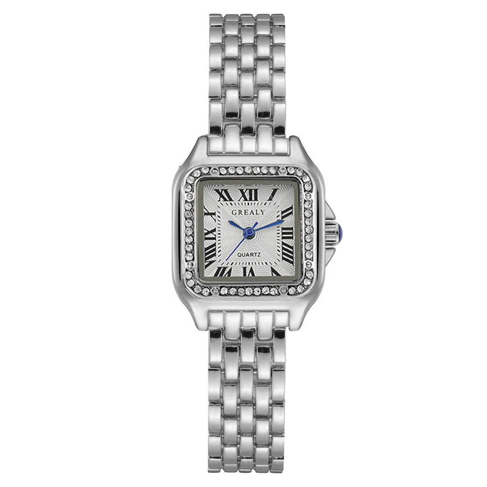 New Luxury Women Watch Fashion Square Wristwatch Casual Quartz Watch Simple Rhinestone Ladies Clock Relogio Feminino Woman Watch