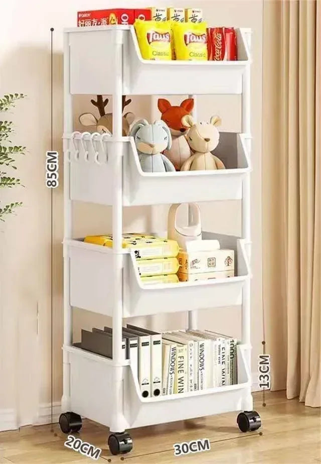 Trolley Bookshelf Kitchen Storage Slit Storage Cabinet Bathroom Living Room Home Organizer Rack Kitchen Corner Narrow