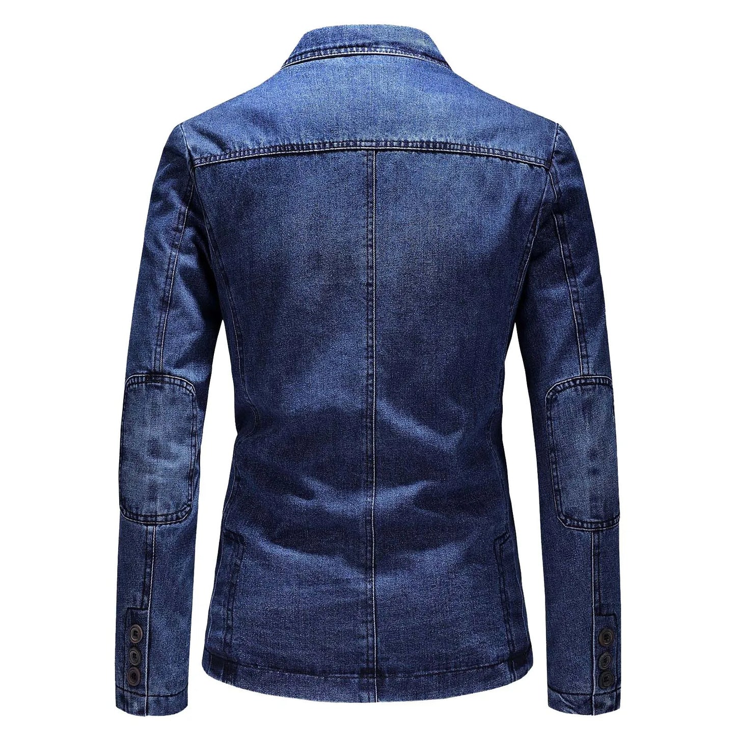 Men‘S Denim Jacket Cowboy Retro Cotton Denim Coat Spring Loose Fit Jeans Jacket Outerwear Y2k Casual Business Denim Suit Jacket