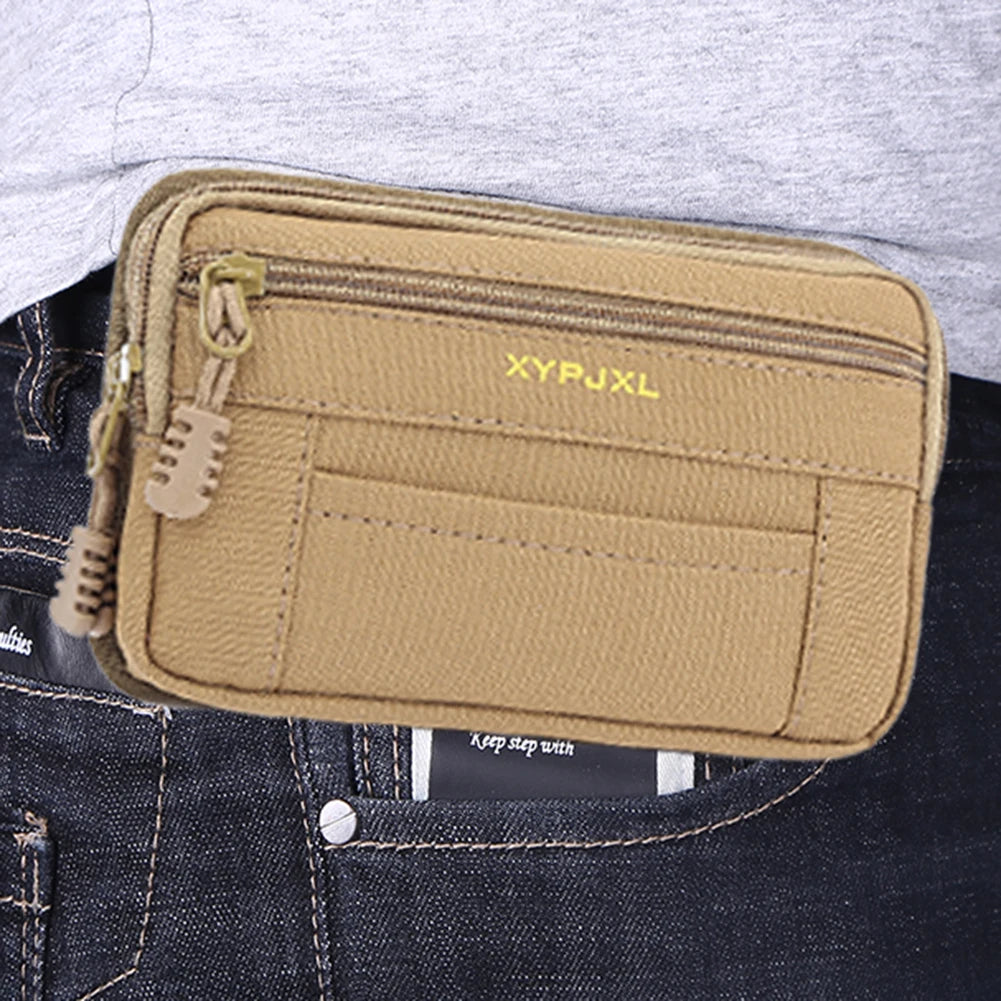 Men Belt Pack Multi-Compartment Wallet Pouch Portable Mobile Phone Purse Canvas Hiking Cycling Travel Tools