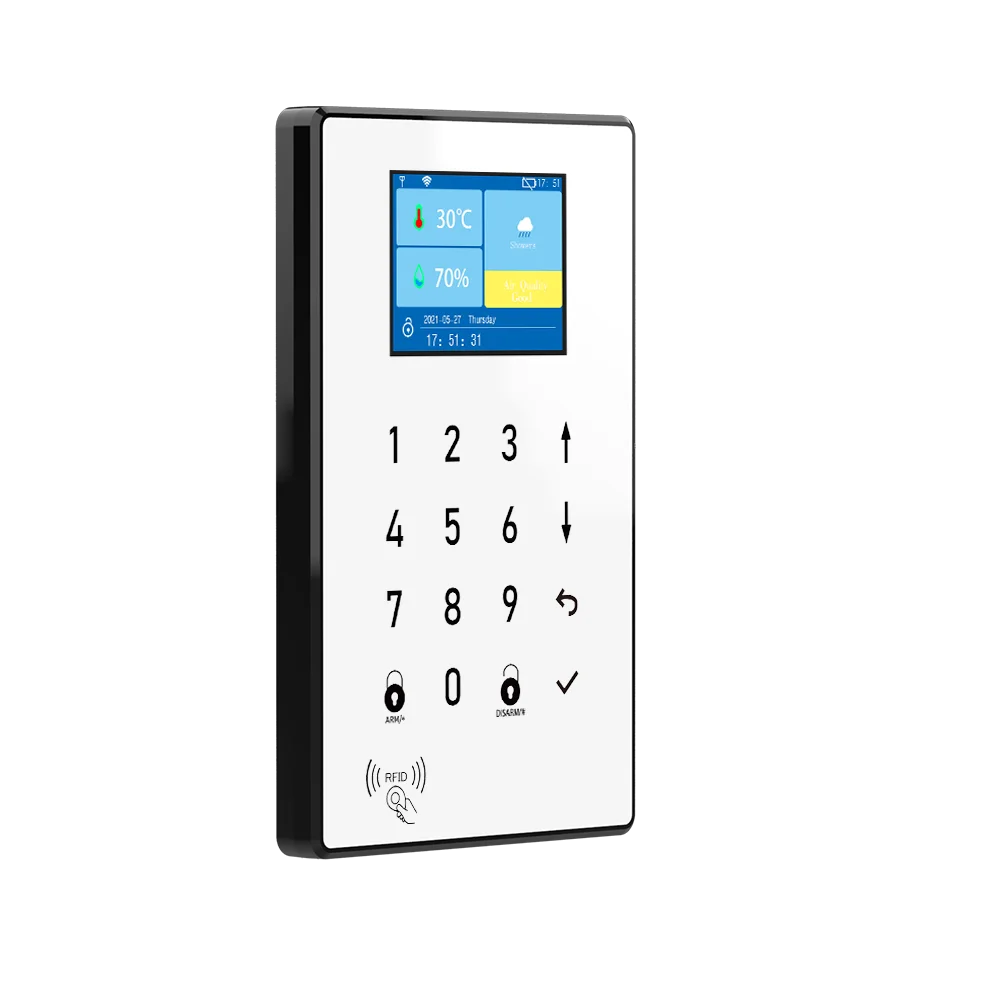 2.8Inch Tuya SmartLife GSM+WIFI Home Security Burglar Alarm System RIFD Touch Keypad PIR Motion Sensor Door Contact Alarm Sensor