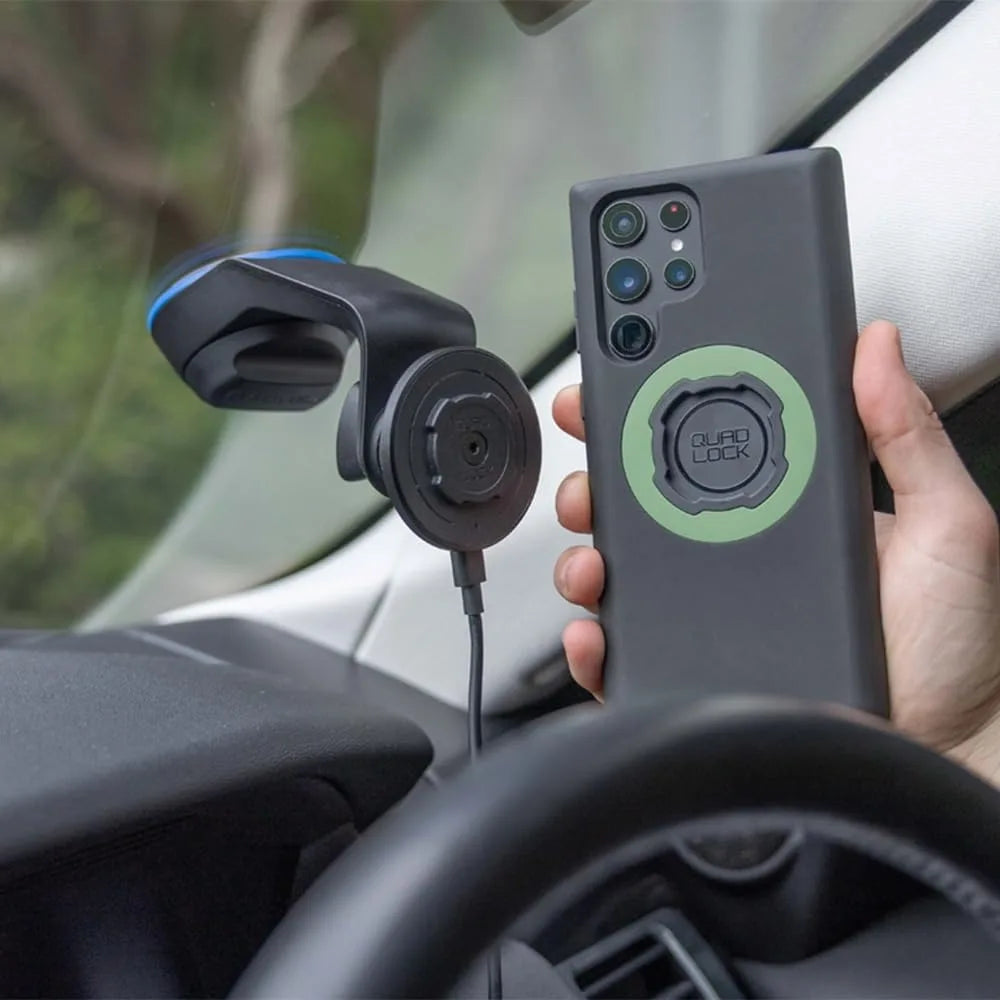 Windscreen/Dashboard Car Phone Holder with MAG Wireless Charging Head V2 and MAG Phone Case for iPhone 16 Pro Max