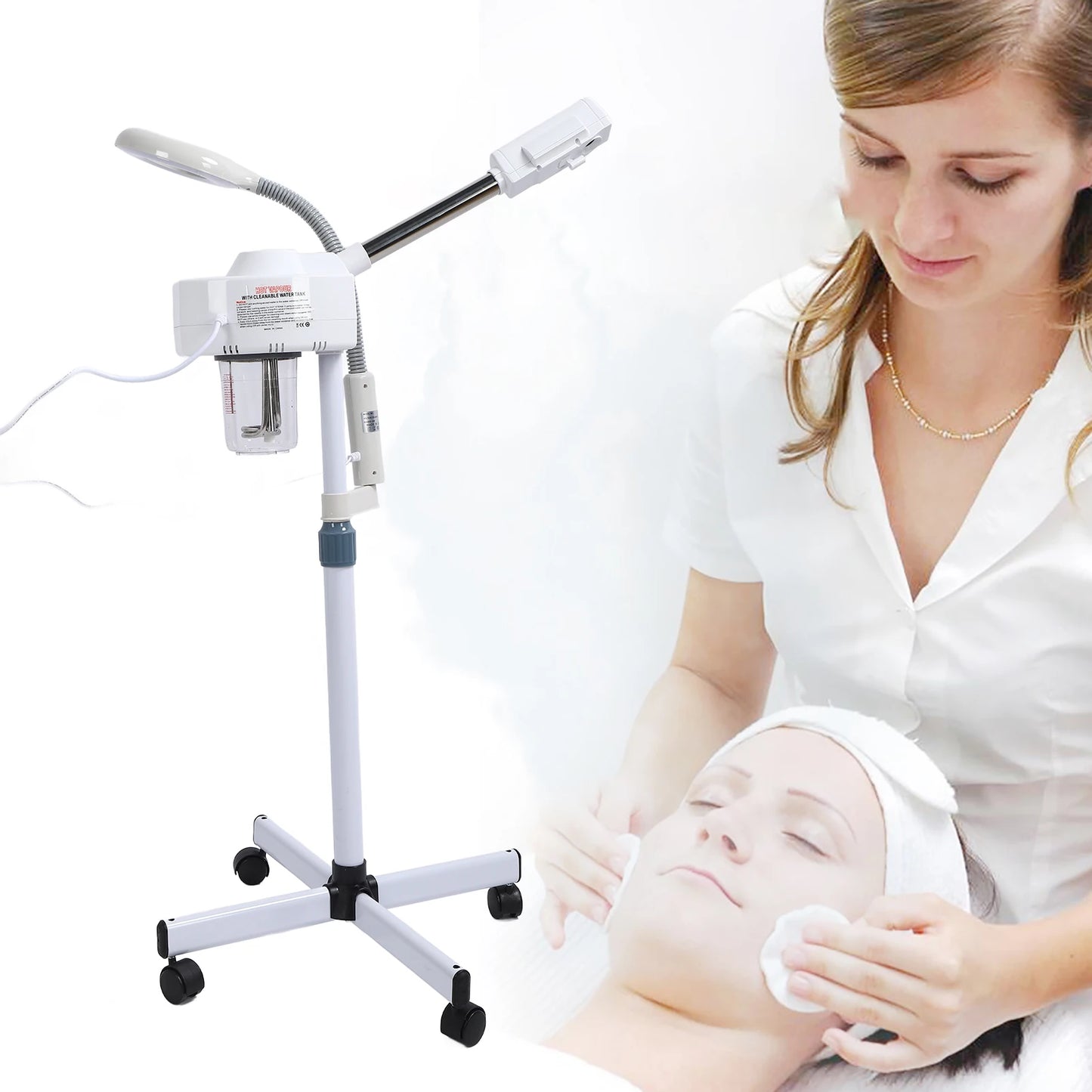 Professional Facial Steamer 3X Magnifying Lamp Machine Spa Salon Beauty Skin Care Equipment