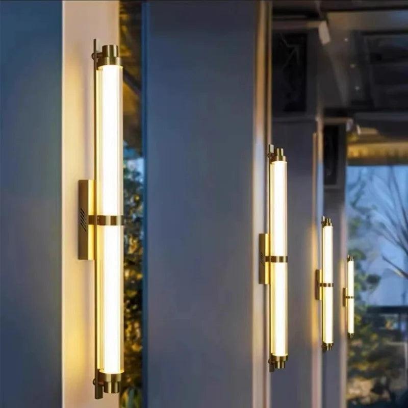 Long Glass Wall Lamp Indoor Decorative Modern LED for Bedroom Bedside Living Study Room Corridor Home Lights Lighting