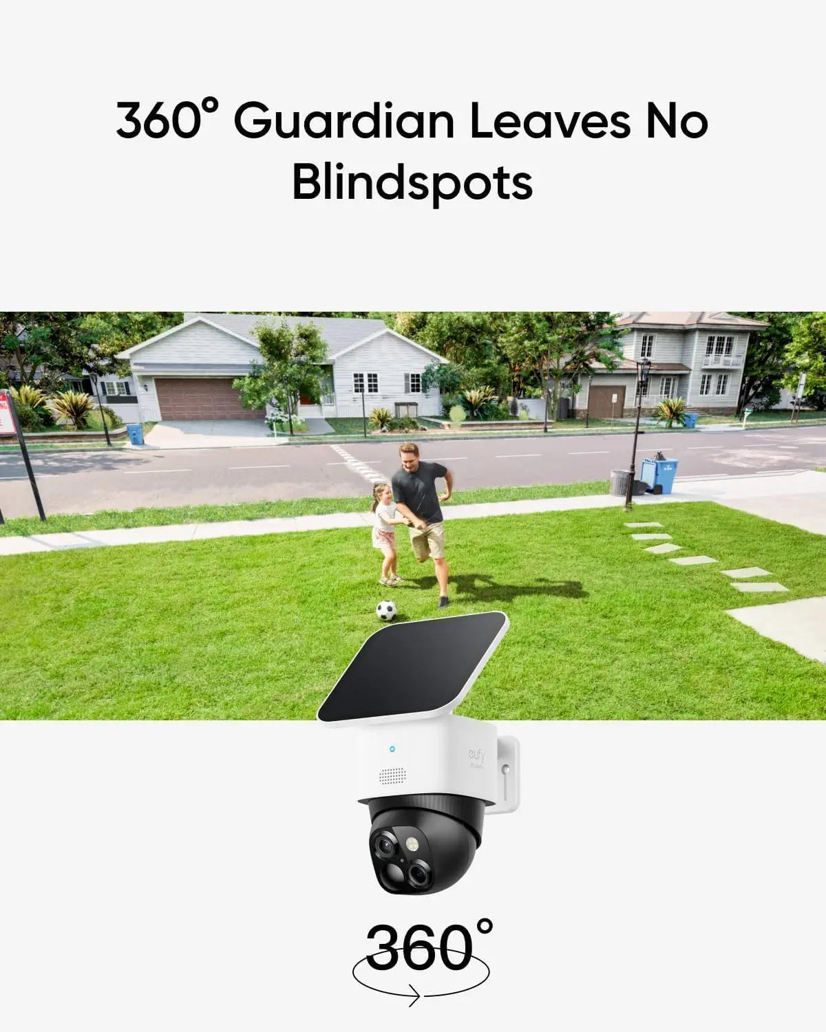 Renewed eufy Security SoloCam S3(S340), Solar Security Camera, Wireless Outdoor Camera, 360 Degree Pan & Tilt Surveillance