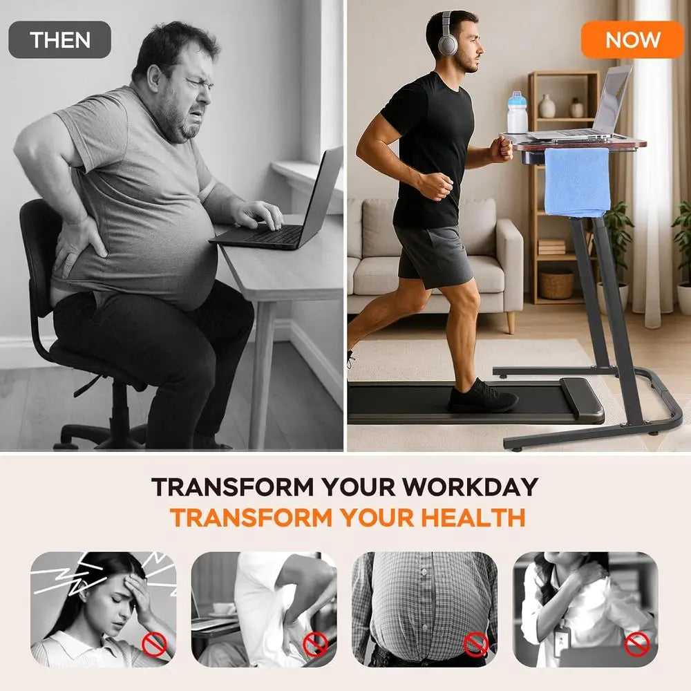 Height-Adjustable Desk for Treadmill Walking, 30-47, Portable, Heavy-Duty, Ideal for Home or Office Use with Setup Guide