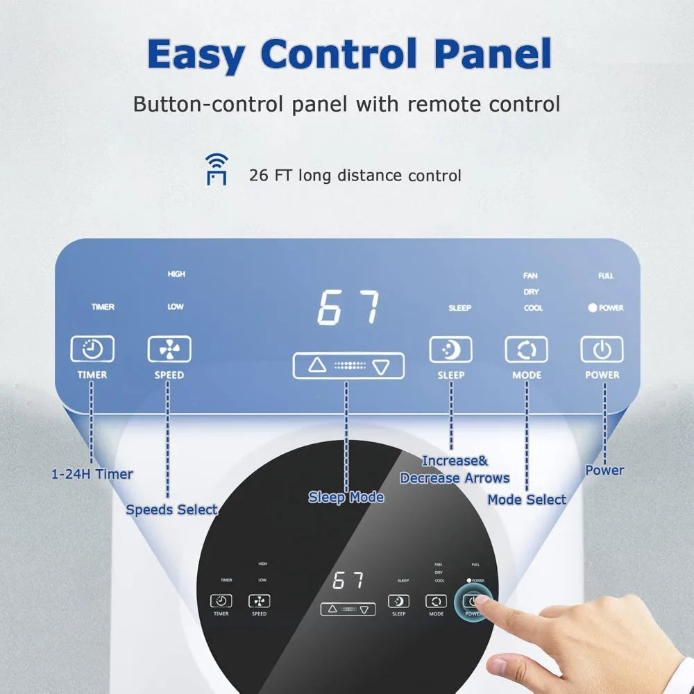 9000 BTU air conditioning unit, 2-speed air, cooling area up to 350 square feet, 24-hour timer, with window kit