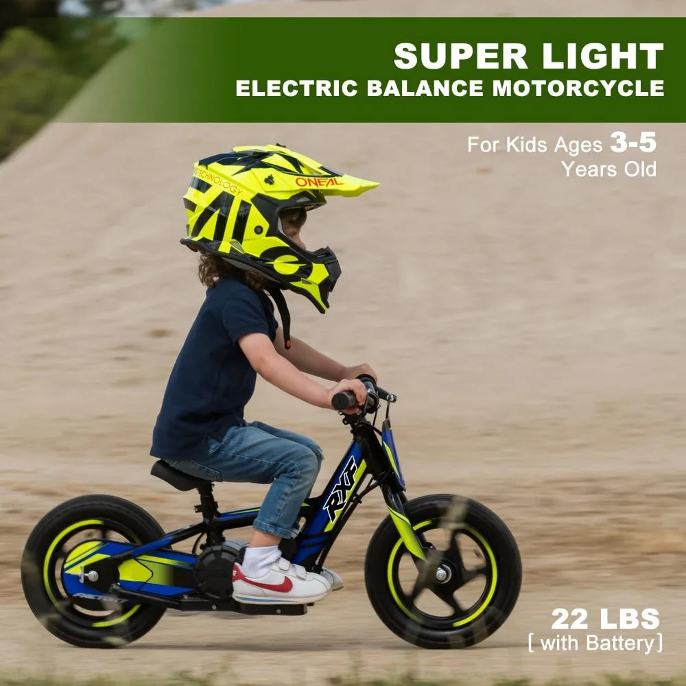 Electric Dirt Bike for Kids, 170/340W Electric Motorcycle Up to 10/12MPH,Electric Balance Bike for Ages 3-6/5-12