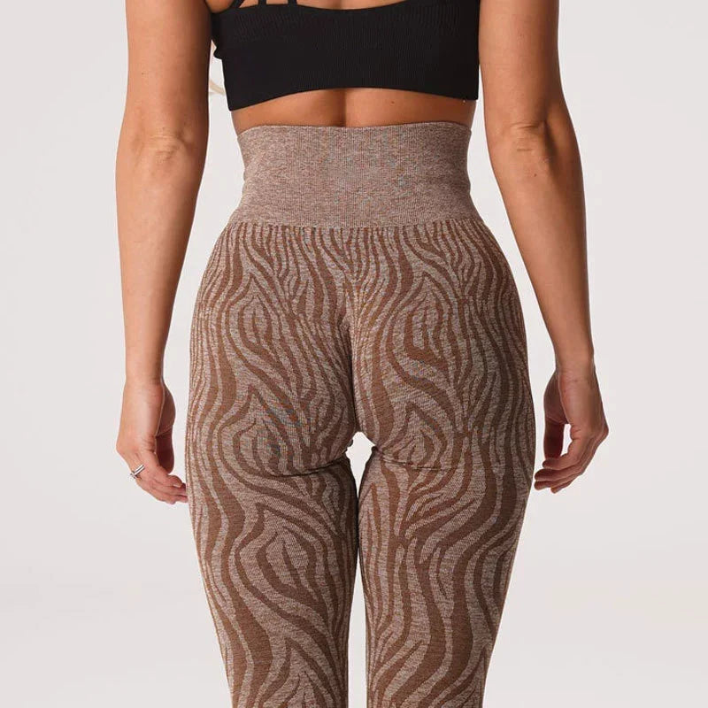 Watercolor Yoga Pants Women Zebra Print Leggings Sexy Push Up Kawaii Yoga Sport Legging Seamless Pattern Workout Leggins