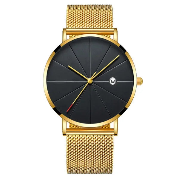 Men Watch Luxury Set Fashion Business Brown Quartz Wrist Watches for Men Gift Set Creative Waterproof Quartz Classic Watch
