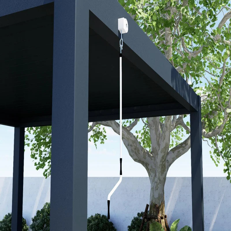 10x13ft,3x4m Aluminum manual flip Louvered Pergola 6063 T5 aluminum  reversible roof  for outdoor garden house