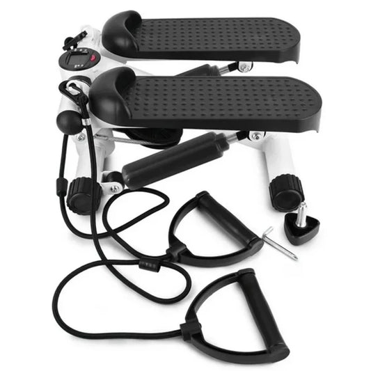 Mini Fitness Stepper Air Stair Climber Stepper Exercise Machine with Resistance Bands and LCD Monitor Without Battery
