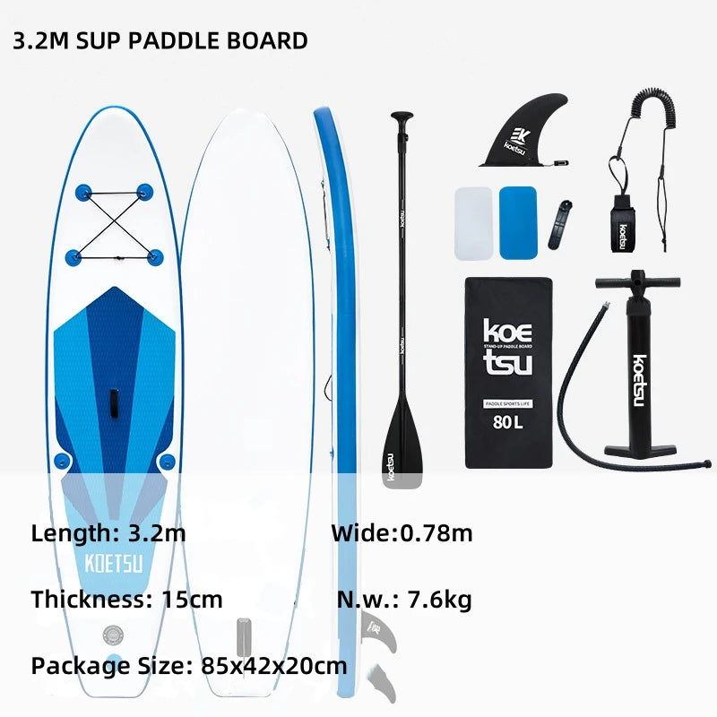Inflatable  Surfboard with Pump Stand Up Racing Paddle Board PVC Standing Sup Accessories Surfing Board for Outdoor Water Sports