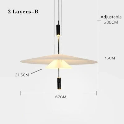 Modern Personality Led Flying Saucer Chandelier Home Decoration Interior Lighting Designer Table Bar Living Room Chandelier