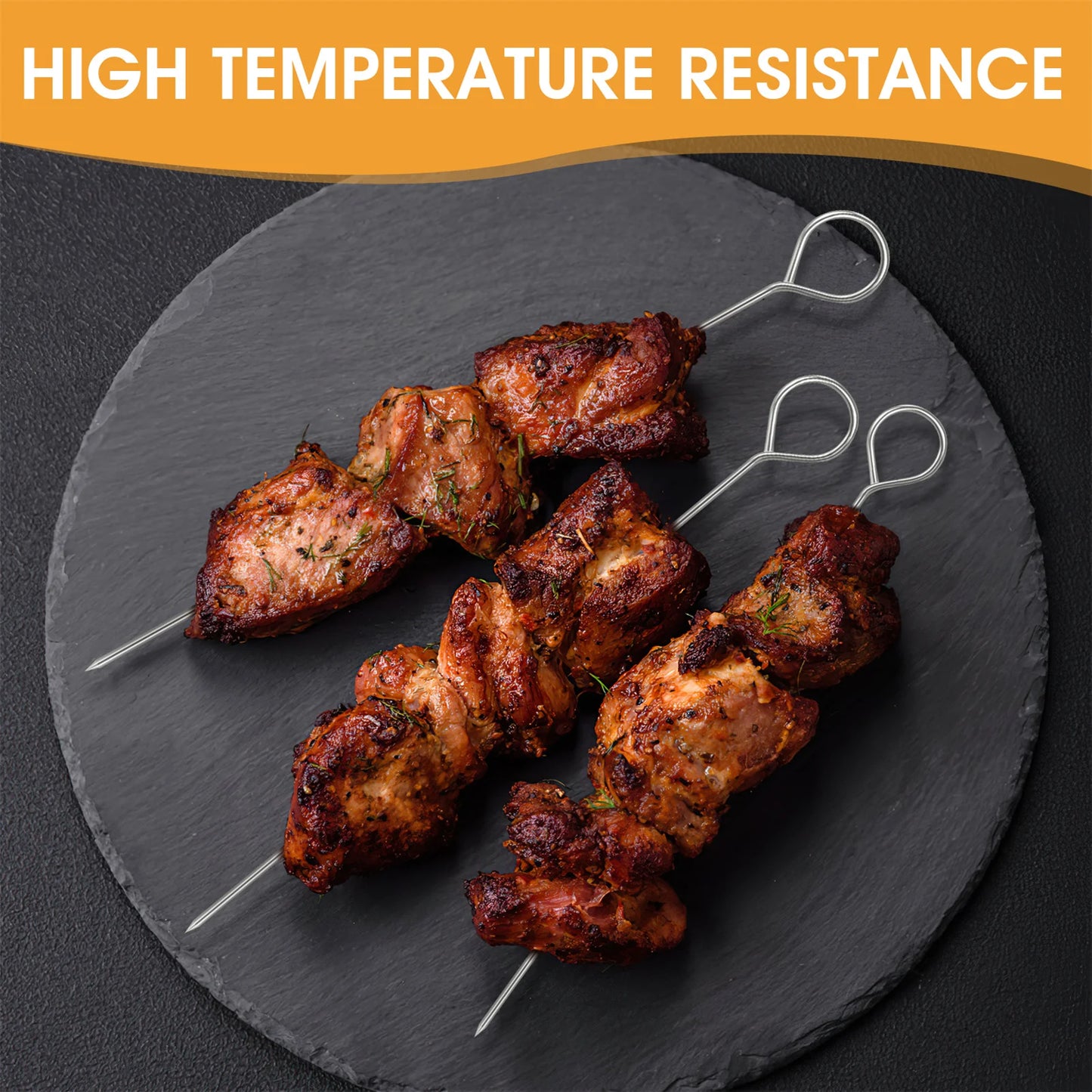 10/12pcs Stainless Steel Barbecue Skewer Reusable BBQ Kebab for Outdoor Camping Picnic Tools Cooking Tools Kitchen Accessories