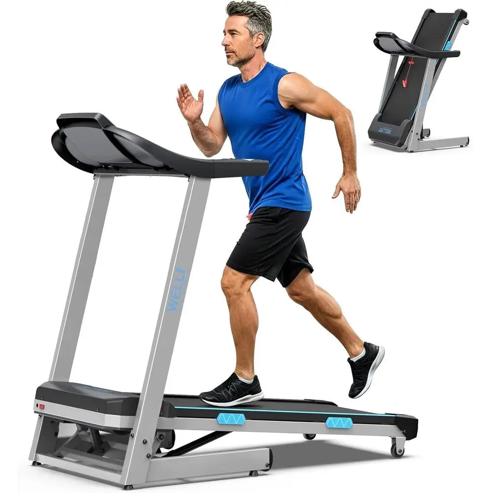 High-Capacity Auto Incline Treadmill, 8.7MPH, 4.0HP, 400+LBS, Smart Voice, KINOMAP Compatible, 95% Assembled, BPM & Music Featur