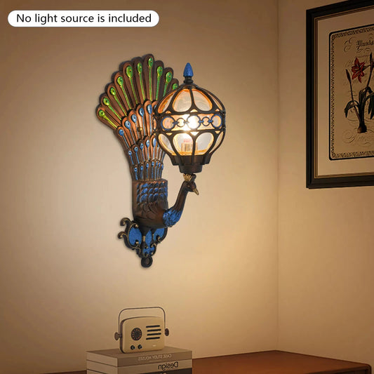 Peacock Wall Light: Antique Vintage Fixture for Porch & Outdoor Decor