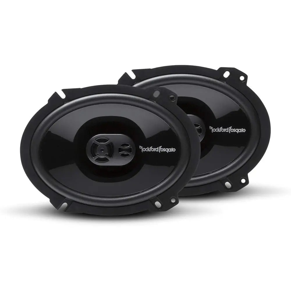 6x8 3-Way Coaxial Full Range Speakers - Black (Pair)