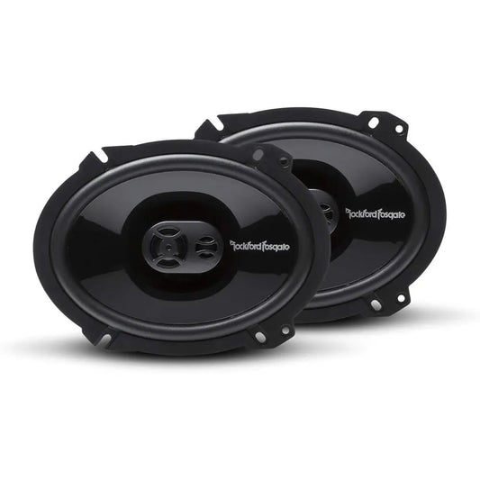 6x8 3-Way Coaxial Full Range Speakers - Black (Pair)