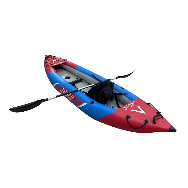Solarmarine Inflatable Double Brushed Kayak, Competition Canoe, Folding Rafting Kayaks, Recreational Paddleboard, Fishing Dinghy