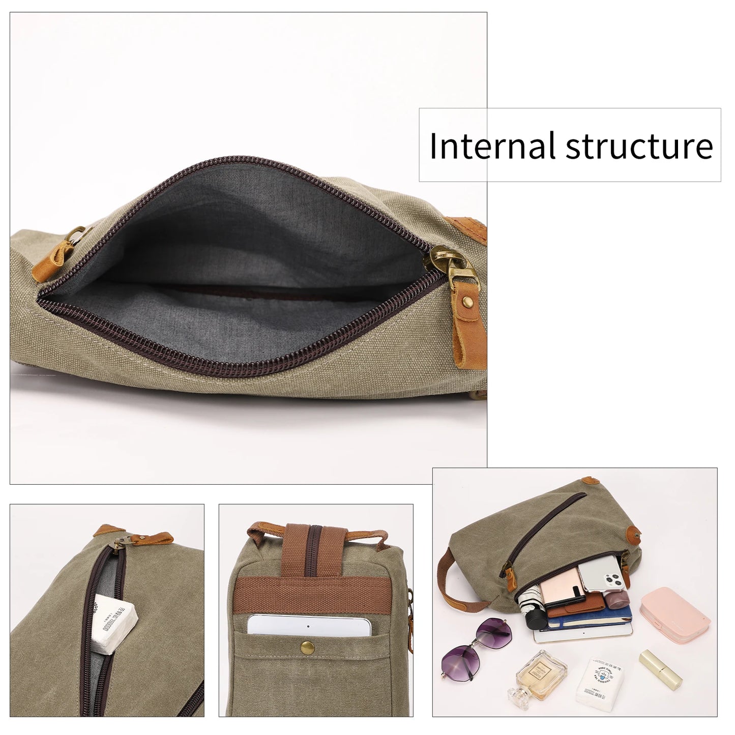 KL928 Canvas Sling Bag - Small Crossbody Backpack Shoulder Casual Daypack Rucksack for Men Women
