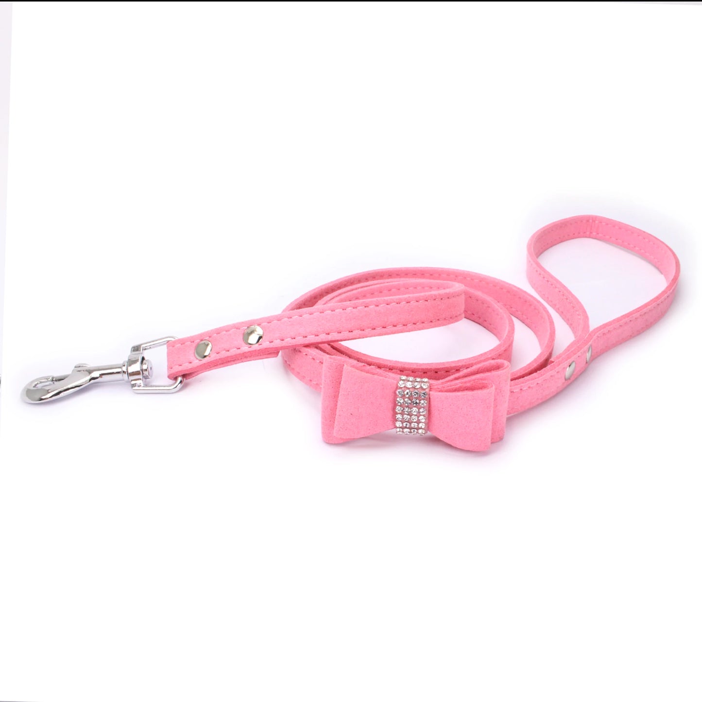Pet Dog Velvet Leather Collar Leash With Rhinestone Bling Blink Butterfly Fashion Pet Leash Accessories Blind Drop Shipping