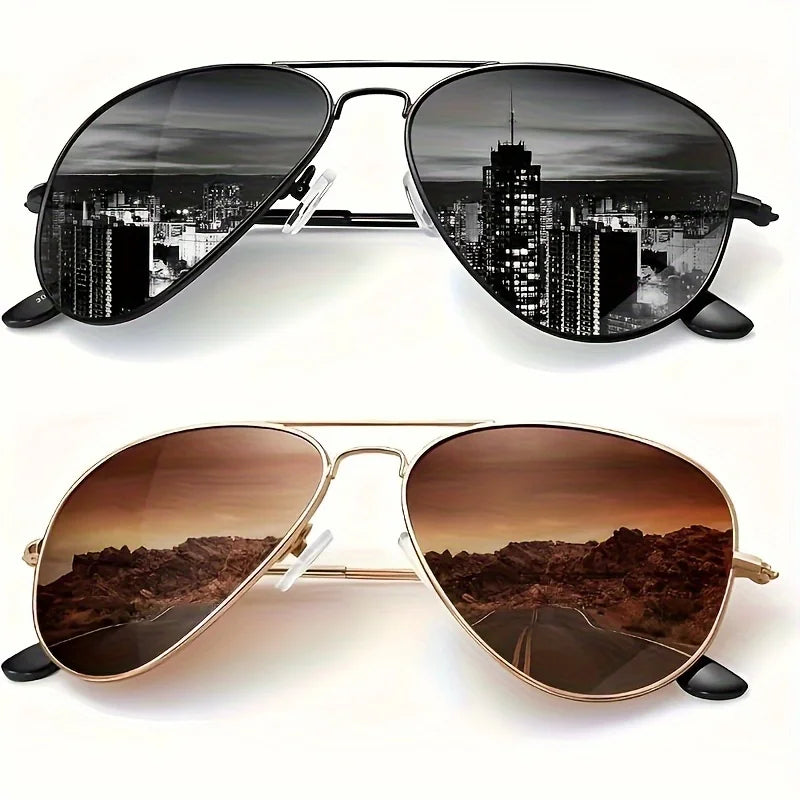 Luxury Metal Sunglasses Men Women Fashion Sun Glasses Anti Glare Sun Shades Glasses For Driving Beach Travel Fishing