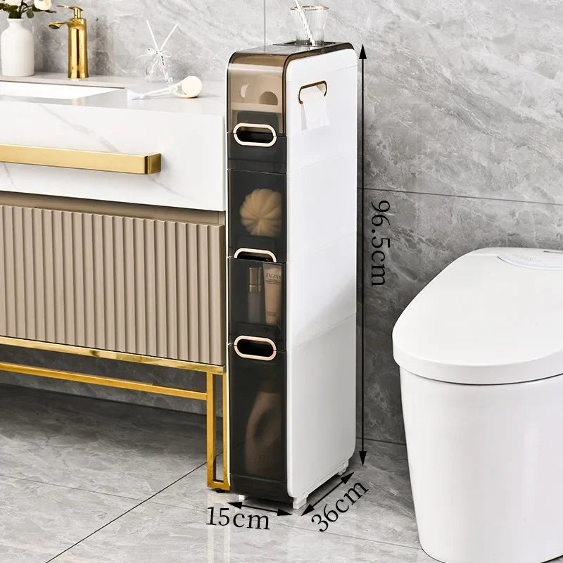 Bathroom crevice cabinet storage rack, multifunctional storage without installation, toilet, toilet, movable storage cabinet