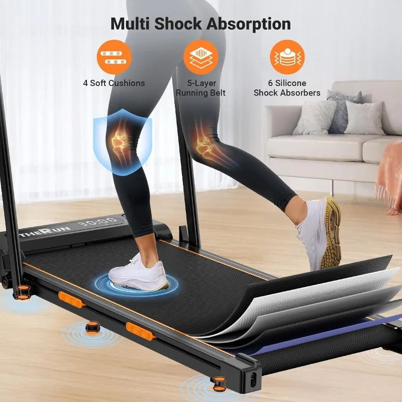 Walking Pad, 2 in 1 Foldable Treadmills for Home, 2.5HP Under Desk with Handle Bar, 16" Widened Running Belt, with Remote