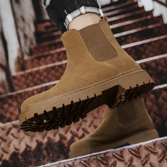 Men's Chelsea Boots Ankle Casual Fashion Boot Winter Plush Warm Comfortable Simple and Elegant Sweat Absorbing Non Slip Soles