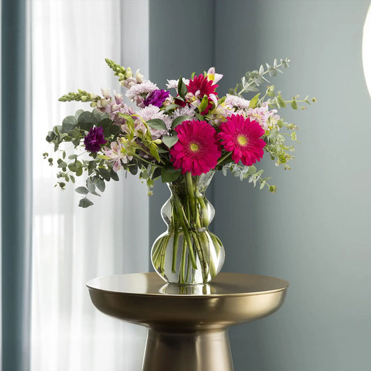 Clear Glass 9 Jubilee Floral Vase