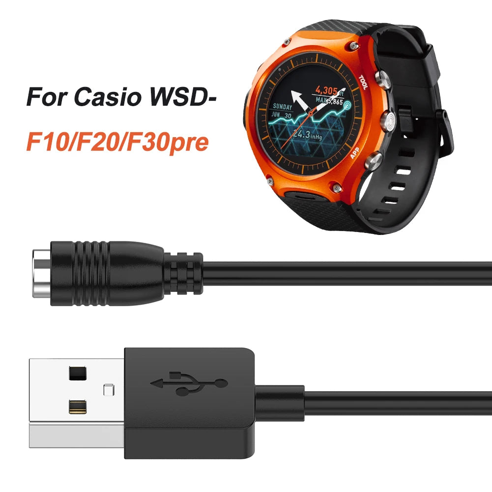 USB Smartwatch Charger Cord 1M Power Charge Wire Smart Watch Accessories Charging Cord for WSD-F10 WSD-F20 WSD-F30 Pro-trek F21