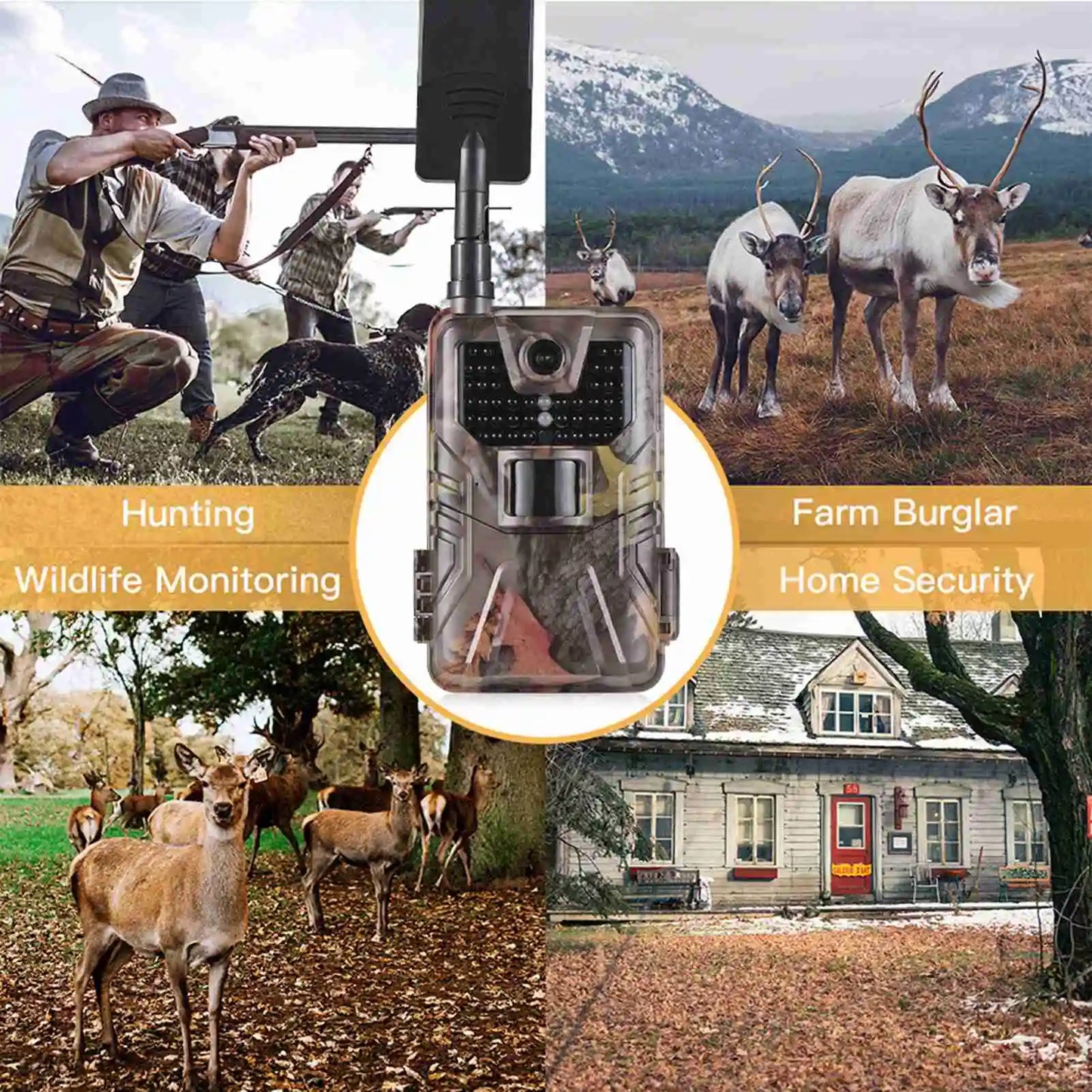 HC-900LTE 4G Hunting Camera 16MP 1080P Trail Camera 0.3S Triggering Speed 2.0 inch Display Infrared Night Vision Wildlife Camera