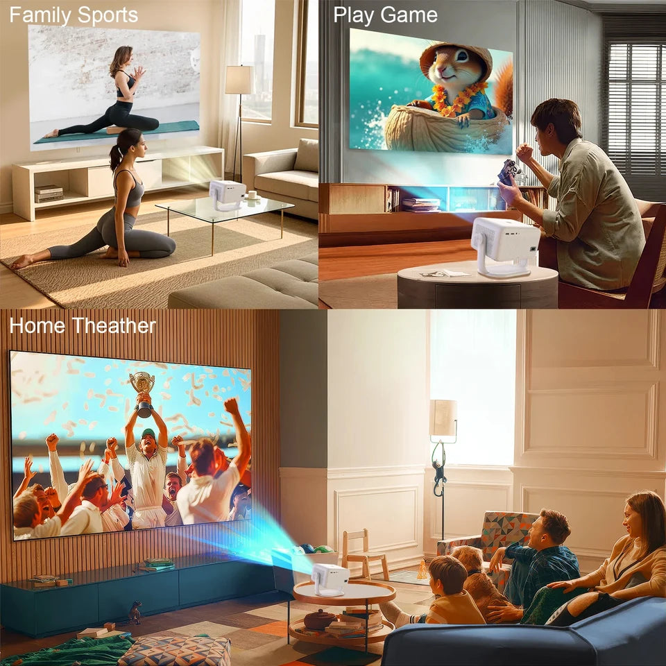 HT23 Plus Projector Mini Portable LED Video Android11 650 ANSI WIFI6 SmartProjector For 1080P 4K Video Home Cinema Projector New