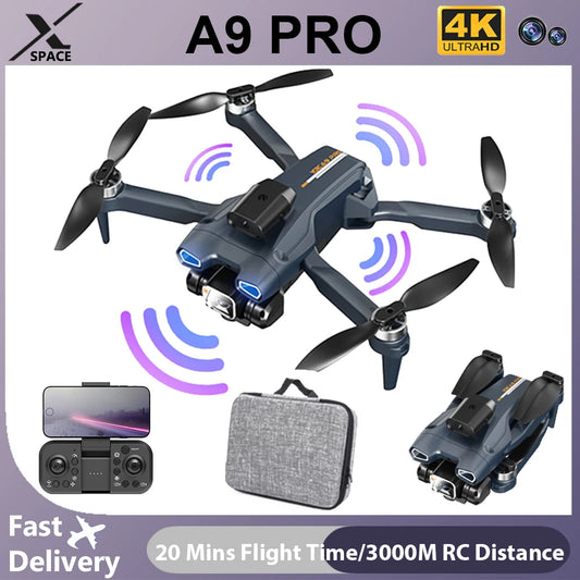 New A9 PRO 4K Drone 5G WIFI FPV 8K HD Camera Helicopter Brushless Foldable Obstacle Avoidance Professional RC Quadcopter Toy 3KM