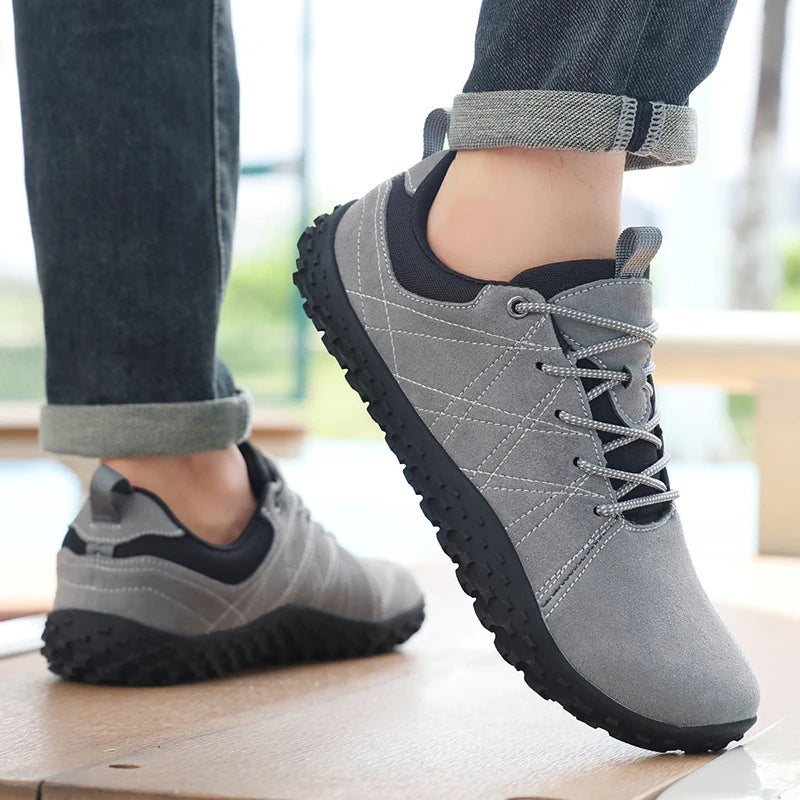 2025 Men's Hiking Shoes Suede Leather Outdoor Shoes Wear-resistant Men Trekking Walking Hunting Tactical New Sneakers