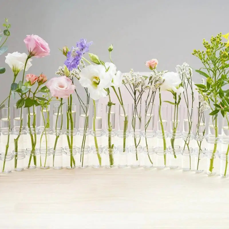 Hinged Flower Glass Vase Test Tube Creative Plant Holder Hydroponic Container Living Room Office Dining Table Floral Home Decor