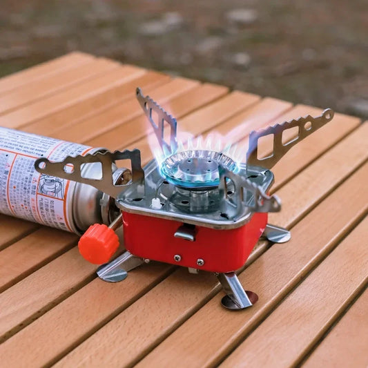 Portable Folding Gas Stove Card Camping Cookware Outdoor Mini Square Stove Ultra Light Travel Equipment Kitchen Supplies