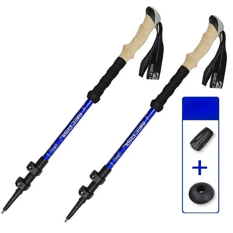 2025 New 2PCS Trekking Poles Walking Sticks Alpenstock Telescopic Ultralight Premium Adjustable with Quick Lock Hiking Cane