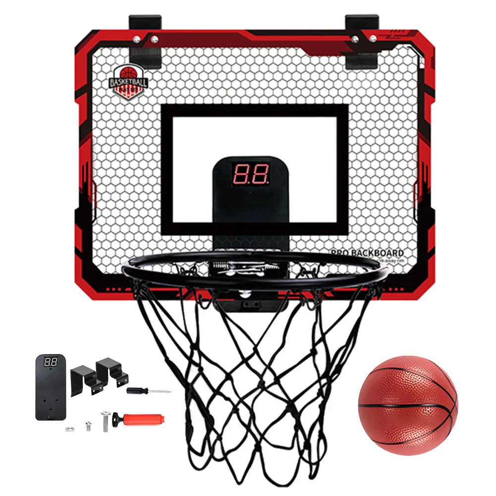 Indoor Basketball Hoop Basketball Hoop Set with 1 Ball Room Basketball Hoop with Electronic Scoreboard Gifts for Kids Boys Teens
