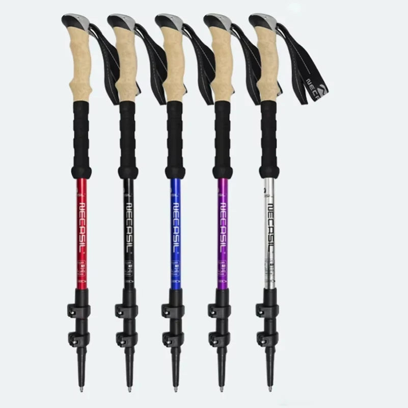 2025 New 2PCS Trekking Poles Walking Sticks Alpenstock Telescopic Ultralight Premium Adjustable with Quick Lock Hiking Cane
