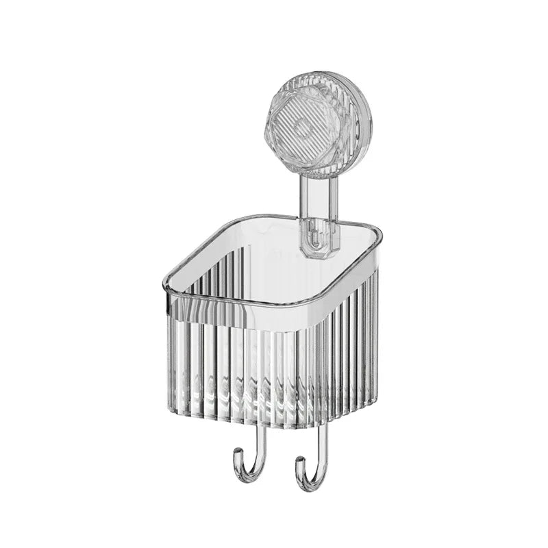 Bathroom Transparent Rack Shelf No Hole Required Multi-function Storage Organization Shelve Toiletries Suction Cup Storage Rack