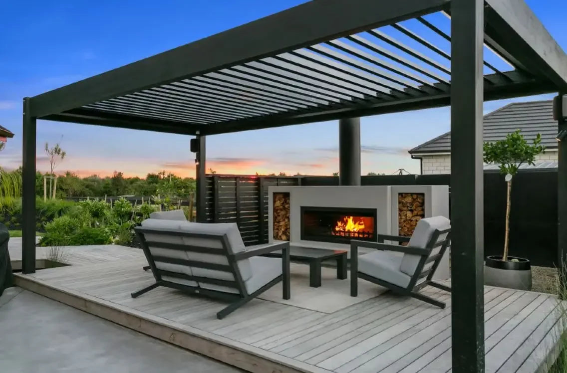 Outdoor Aluminum Pergola Custom Size 3X3m 3X4m 4X4m 6x4m Remote Control Louvered Roof Pavilion Pergola Attached To House