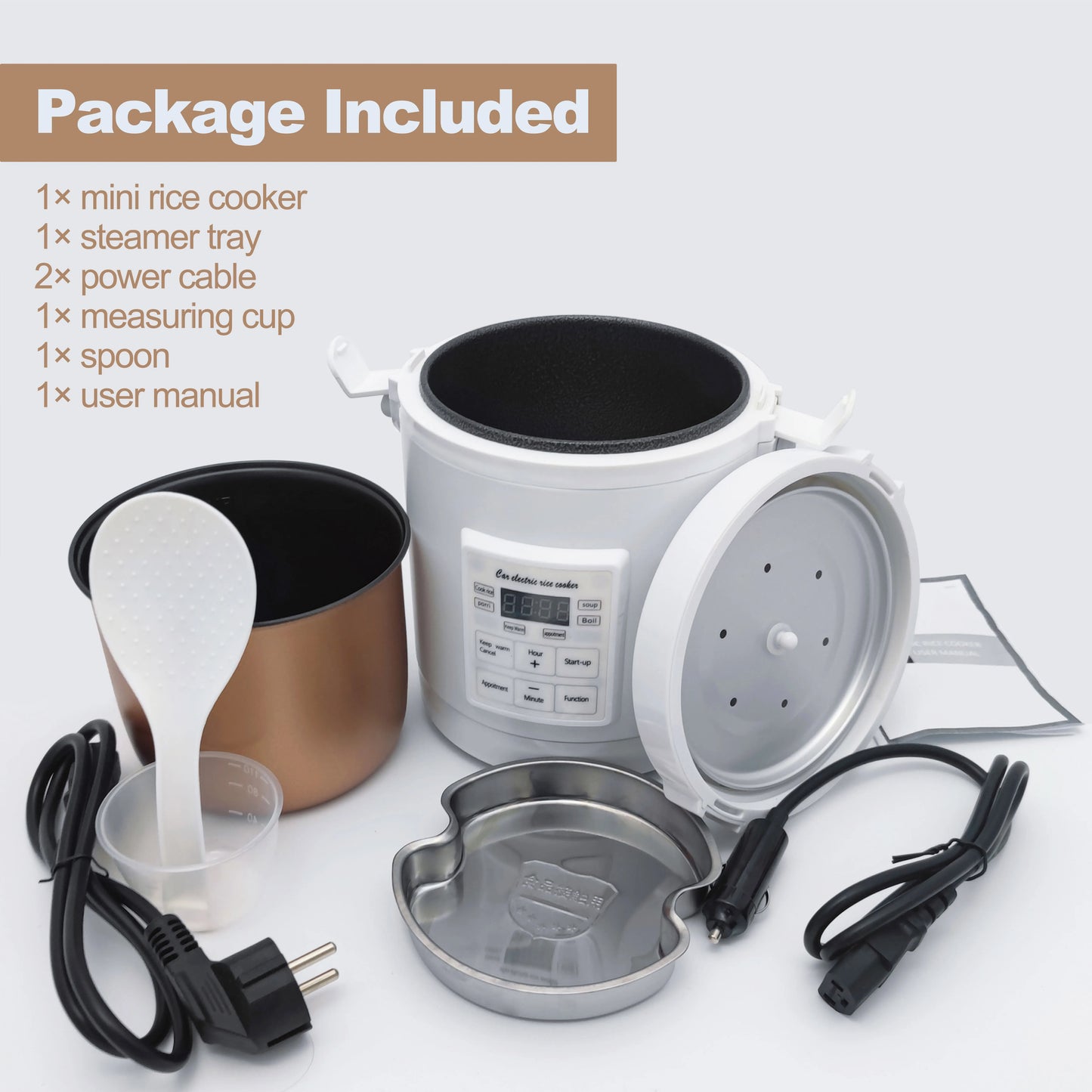 New Coming Rice Cooker Used in Car and Truck 12v to 24v also for Home 220V Enough For Two Persons